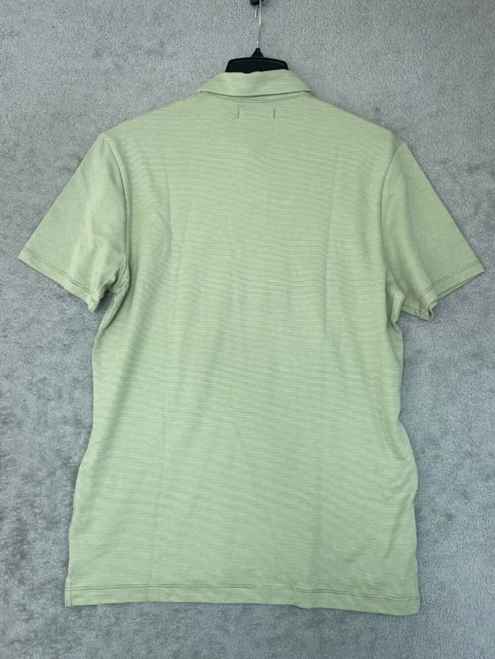 NWT Banana Republic Men's S Green Luxe Touch Polo Shirt Pinstriped Stretched